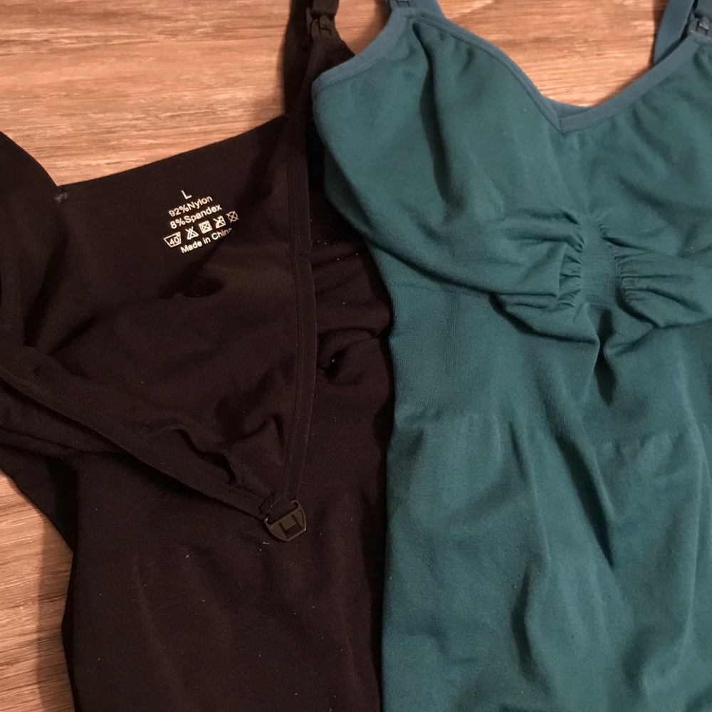 Maternity/Breastfeeding Cinched Fitted Tank Tops